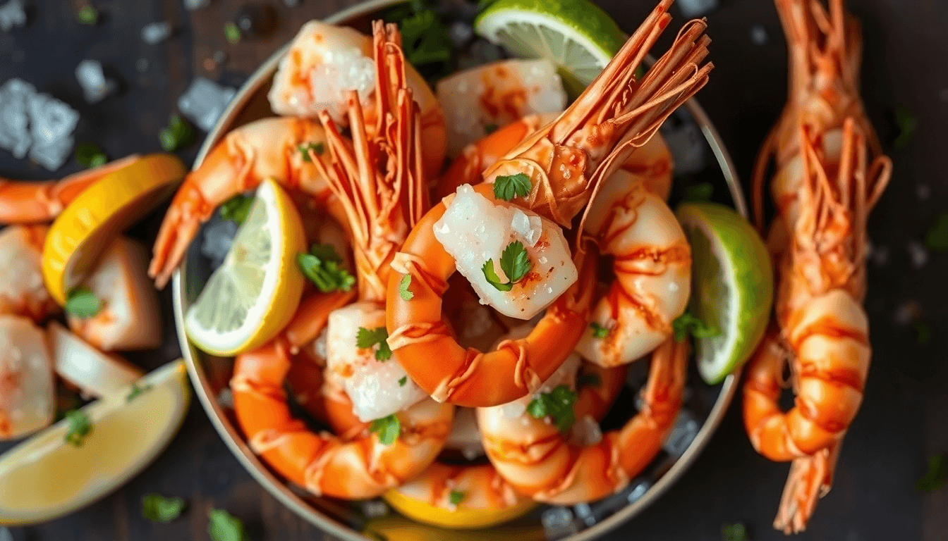 Gambas sauvage tigre cuite au sel